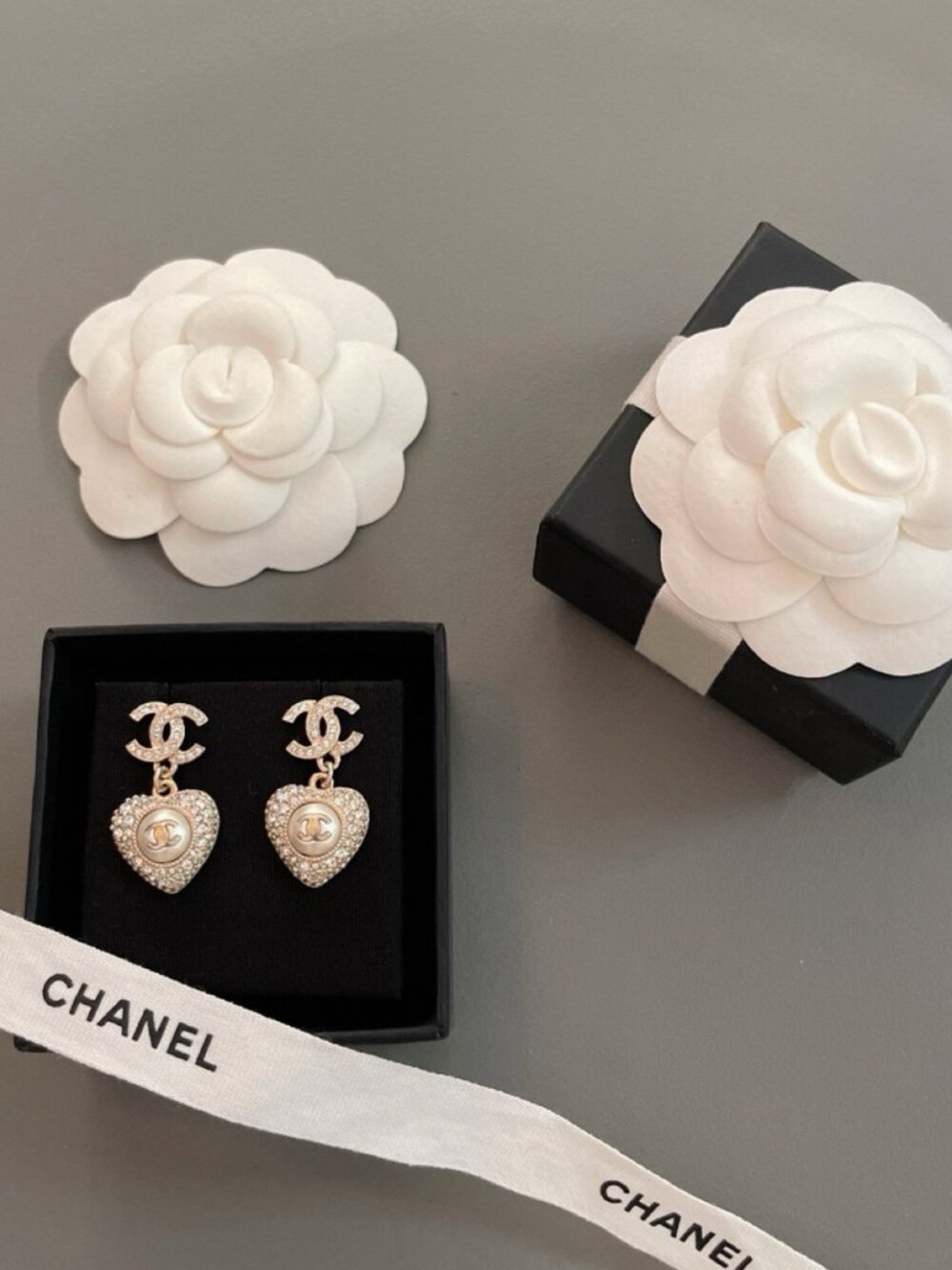 Chanel Gold-Tone Coin Star Crystal CC Drop Earrings
